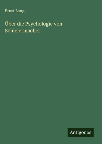Über die Psychologie von Schleiermacher