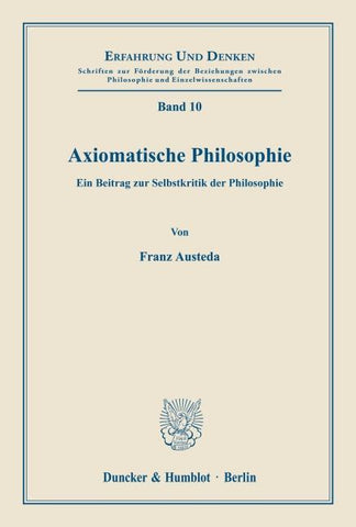 Axiomatische Philosophie.