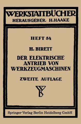 Der elektrische Antrieb von Werkzeugmaschinen