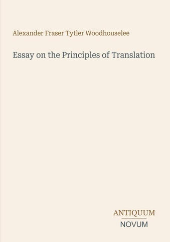 Essay on the Principles of Translation