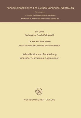 Kristallisation und Entmischung amorpher Germanium-Legierungen