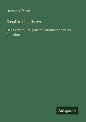 Essai sur les livres