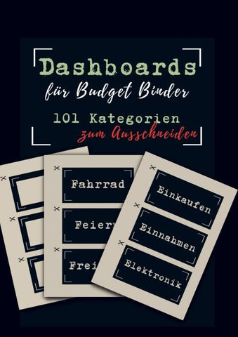 Dashboards für Budget Binder A6