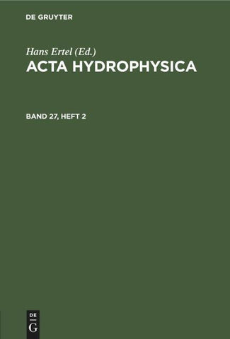 Acta Hydrophysica. Band 27, Heft 2