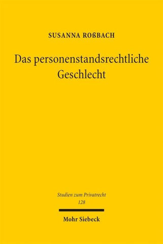 Das personenstandsrechtliche Geschlecht