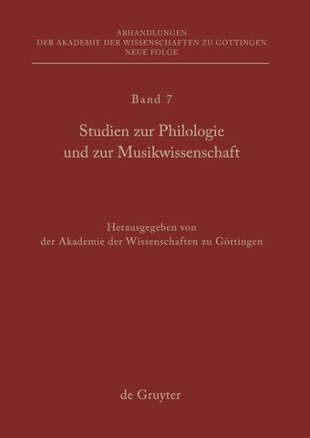 Studien zur Philologie und zur Musikwissenschaft