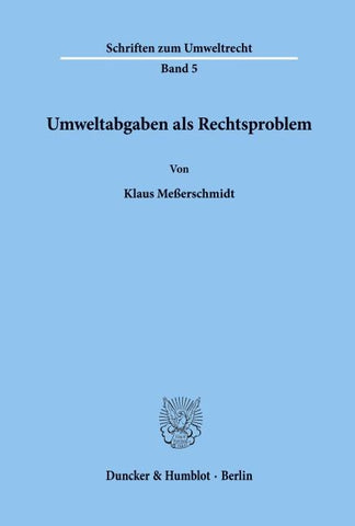 Umweltabgaben als Rechtsproblem.
