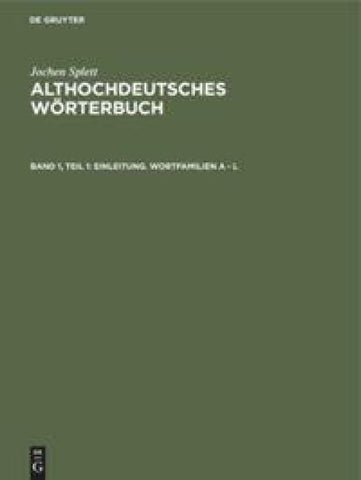 Einleitung. Wortfamilien A - L
