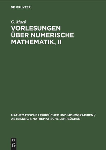Vorlesungen über numerische Mathematik, II