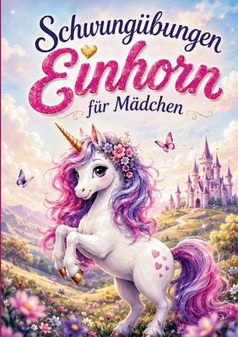 Schwungübungen Einhorn für Mädchen