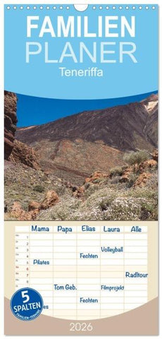 Familienplaner 2026 - Teneriffa - Inmitten des Atlantischen Archipels mit 5 Spalten (Wandkalender, 21 x 45 cm) CALVENDO