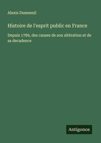 Histoire de l'esprit public en France