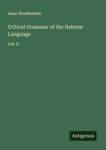 Critical Grammar of the Hebrew Language