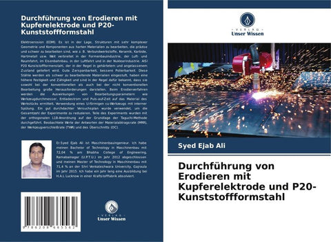 Durchführung von Erodieren mit Kupferelektrode und P20-Kunststoffformstahl