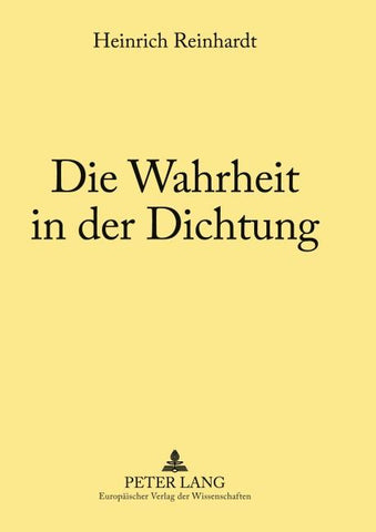 Die Wahrheit in der Dichtung