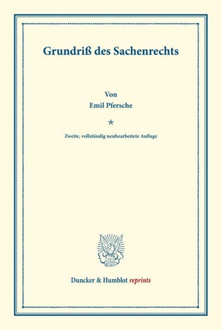 Grundriß des Sachenrechts.