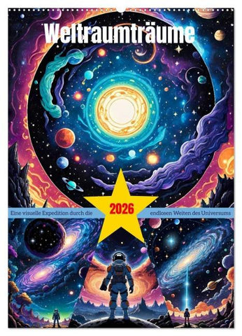Weltraumträume (Wandkalender 2026 DIN A2 hoch), CALVENDO Monatskalender