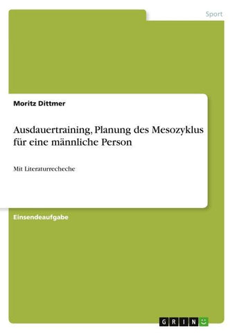 Ausdauertraining, Planung des Mesozyklus für eine männliche Person