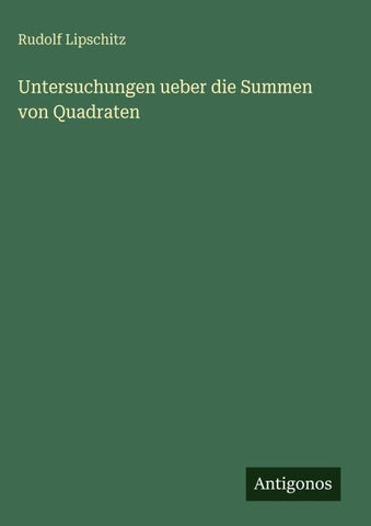 Untersuchungen ueber die Summen von Quadraten