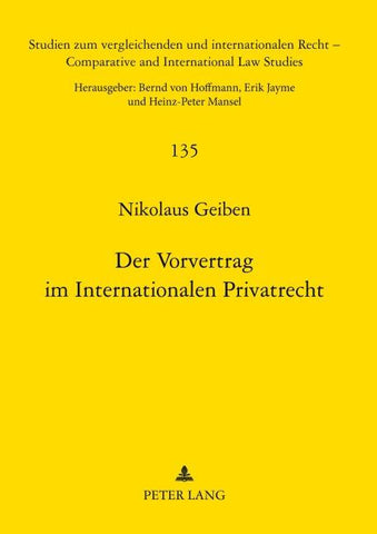 Der Vorvertrag im Internationalen Privatrecht