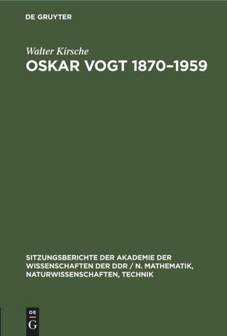 Oskar Vogt 1870–1959