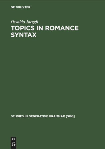 Topics in Romance Syntax