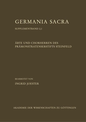 Äbte und Chorherren des Prämonstratenserstifts Steinfeld, Teil 1
