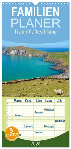 Familienplaner 2026 - Traumhaftes Irland mit 5 Spalten (Wandkalender, 21 x 45 cm) CALVENDO