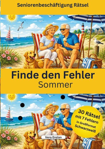 Finde den Fehler Sommer - Seniorenbeschäftigung Rätsel - Grossformat