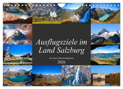 Ausflugsziele im Land Salzburg (Wandkalender 2026 DIN A4 quer), CALVENDO Monatskalender