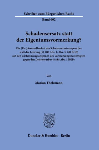 Schadensersatz statt der Eigentumsvormerkung?
