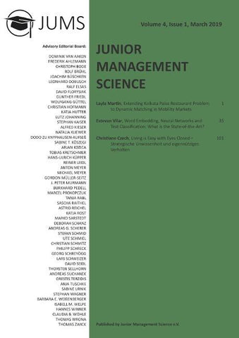 Junior Management Science, Volume 4, Issue 1, March 2019