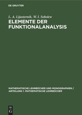 Elemente der Funktionalanalysis