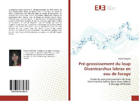 Pré-grossissement du loup Dicentrarchus labrax en eau de forage