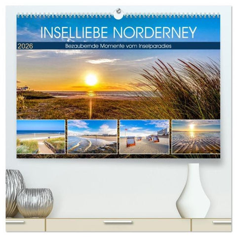 INSELLIEBE NORDERNEY (hochwertiger Premium Wandkalender 2026 DIN A2 quer), Kunstdruck in Hochglanz