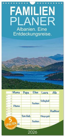Familienplaner 2026 - Albanien. Eine Entdeckungsreise. mit 5 Spalten (Wandkalender, 21 x 45 cm) CALVENDO