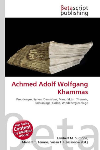 Achmed Adolf Wolfgang Khammas
