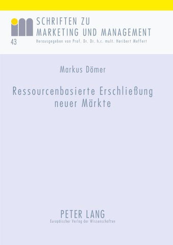 Ressourcenbasierte Erschließung neuer Märkte