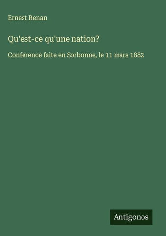 Qu'est-ce qu'une nation?