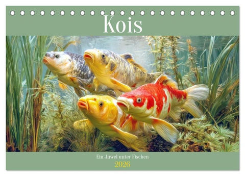Kois - Ein Juwel unter Fischen (Tischkalender 2026 DIN A5 quer), CALVENDO Monatskalender