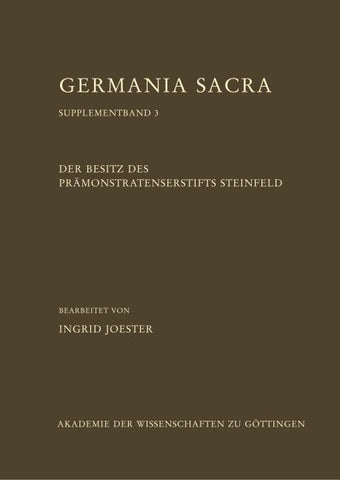 Der Besitz des Prämonstratenserstifts Steinfeld