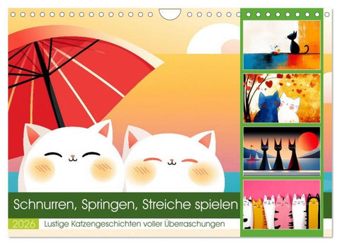 Schnurren, Springen, Streiche spielen (Wandkalender 2026 DIN A4 quer), CALVENDO Monatskalender