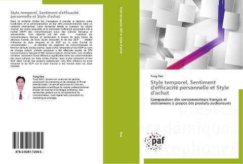 Style temporel, Sentiment d'efficacité personnelle et Style d'achat