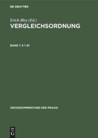 Vergleichsordnung / § 1–81