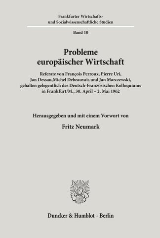 Probleme europäischer Wirtschaft.