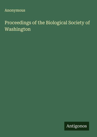 Proceedings of the Biological Society of Washington