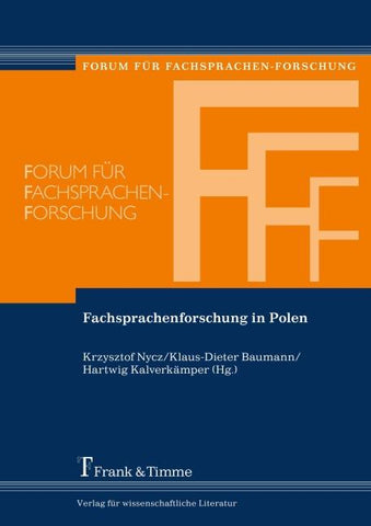 Fachsprachenforschung in Polen