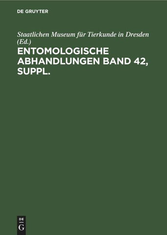 Entomologische Abhandlungen. Band 42, Supplement