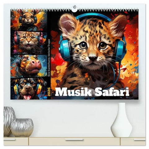 Musik Safari (hochwertiger Premium Wandkalender 2026 DIN A2 quer), Kunstdruck in Hochglanz