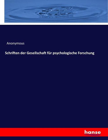 Schriften der Gesellschaft für psychologische Forschung